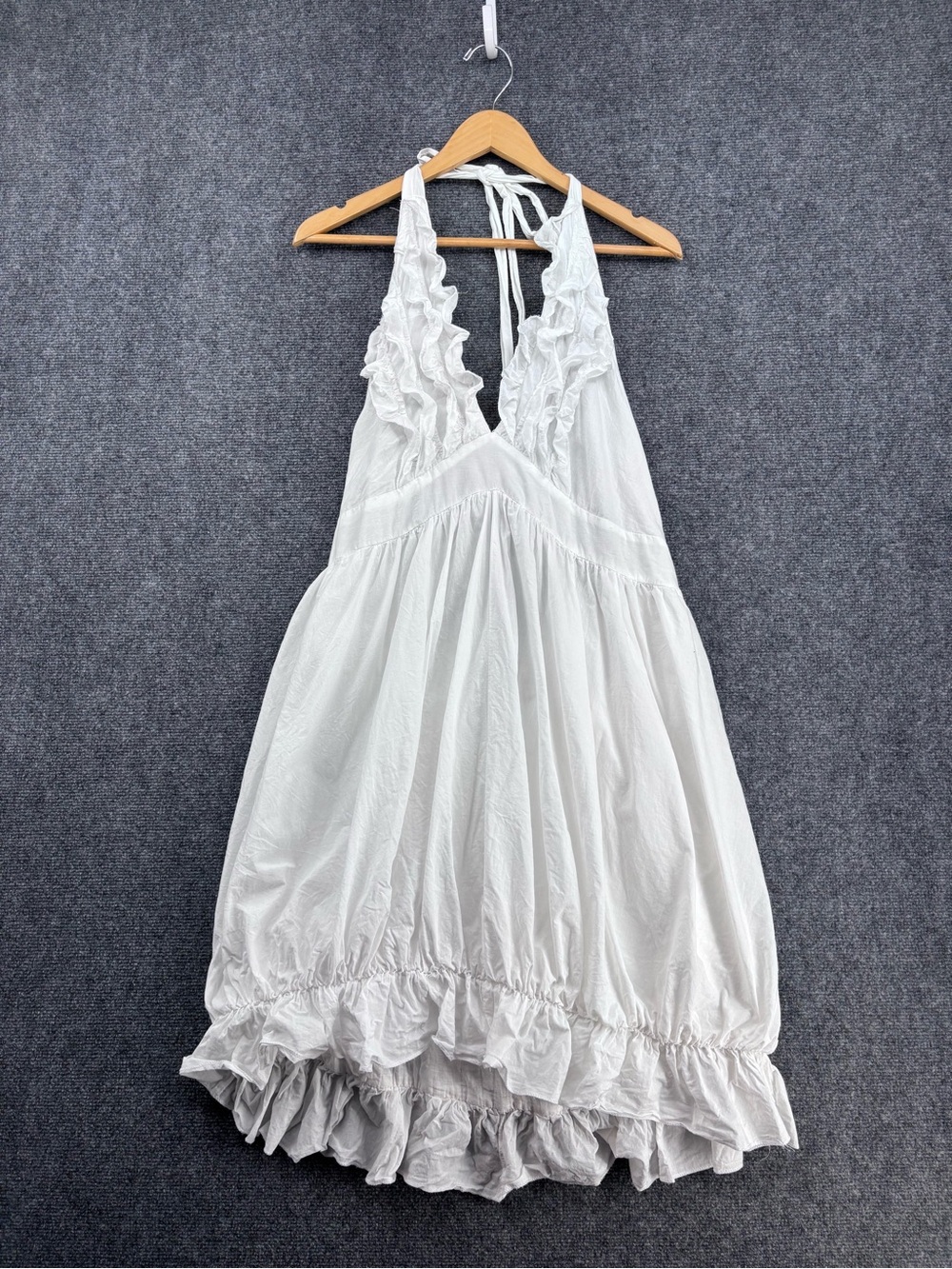Gold Flava White Ruffle Halter Dress Vacation Sexy Resortwear Women’s Plus 18